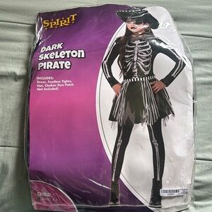 Spirit Dark Skeleton Pirate Costume for Kids - Black and White